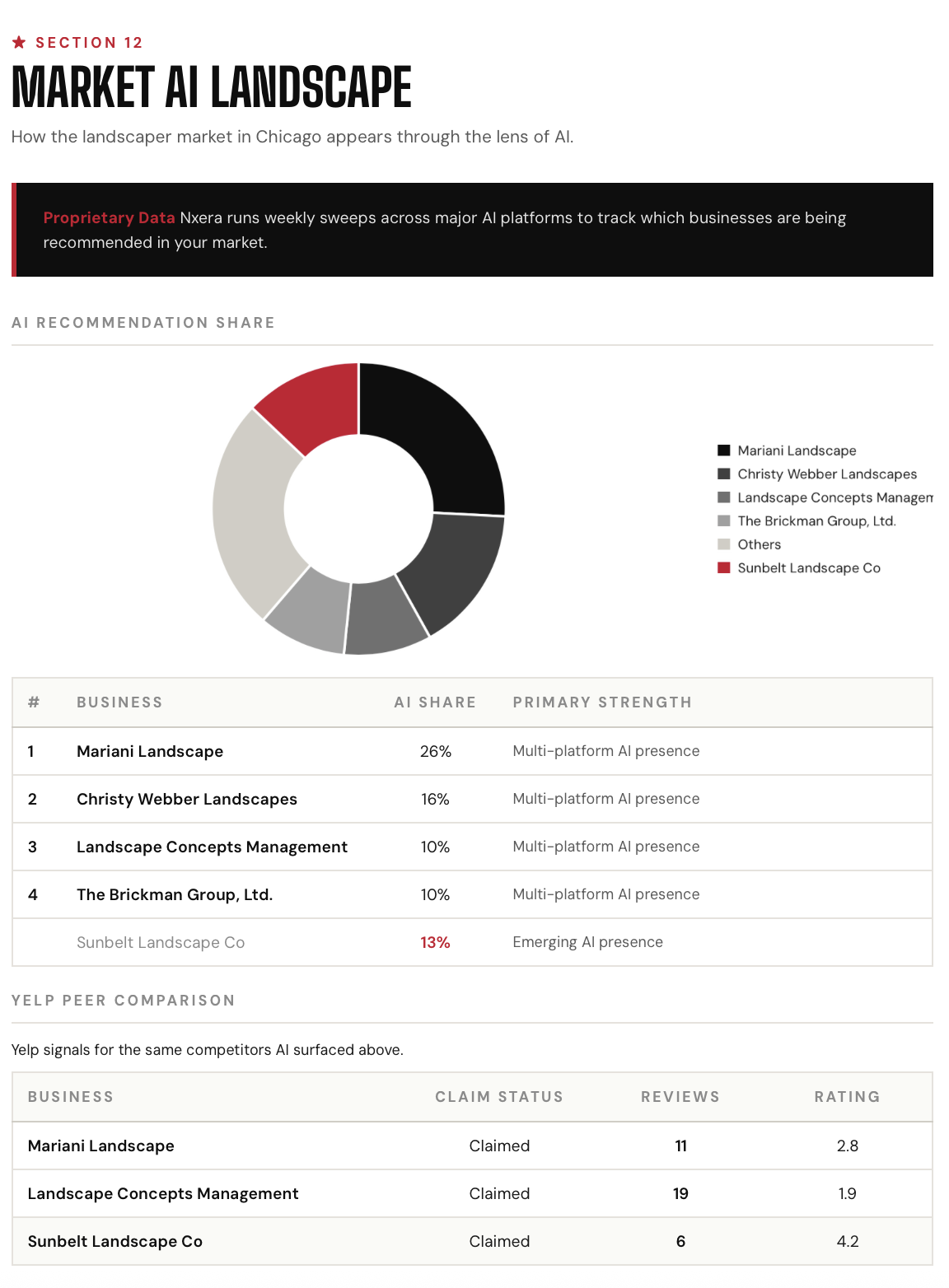 Sample monthly AI visibility report
